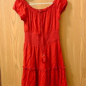 American Eagle Red Off the Shoulder Dress